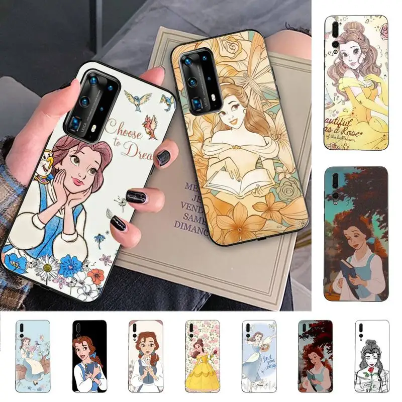 

Disney Belle Princess Phone Case for Huawei P30 40 20 10 8 9 lite pro plus Psmart2019