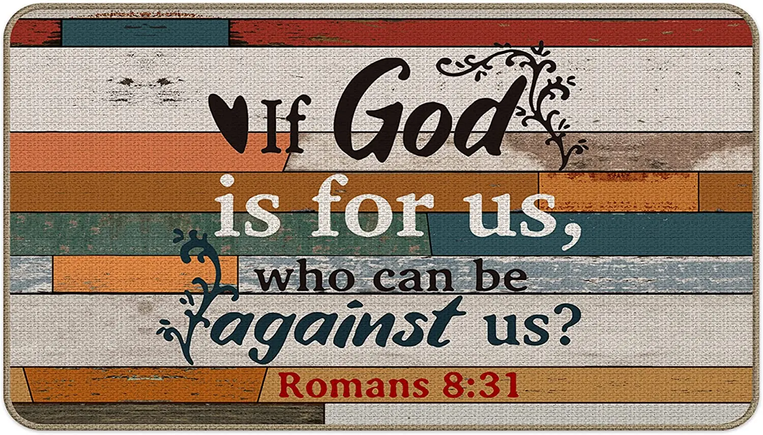 

If God is for us, who can be Against us Decorative Indoor Outdoor Doormat, Christian Front Scripture Art Decor, Christian Gift