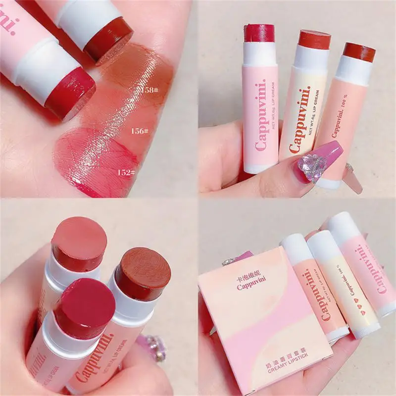 

3 Colors Lipstick Moisturizing Whitens Natural Waterproof Long Lasting Smooth Colored Sexy Lipstick Makeup Korean Cosmetics Tool