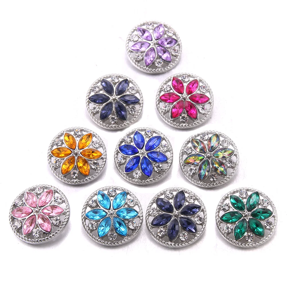 

5pcs/lot Rhinestones Snap Jewelry Crystal Cross 18mm Metal Snap Buttons For Snap Button Bracelet Bangle jewelry Accessories