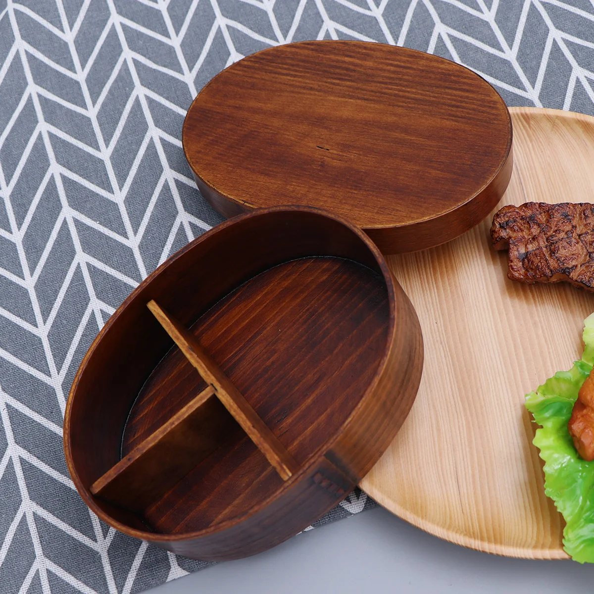 

Box Bento Japanese Lunch Wood Wooden Container Sushi Boxesdish Bowl Containers Snack Adult Leakproof Meal Kids Layers Serving