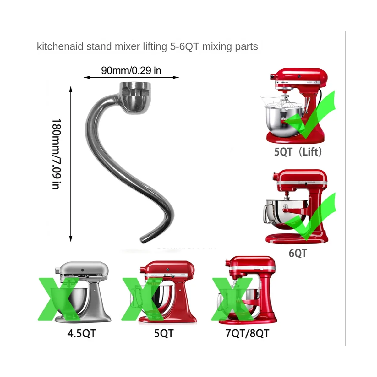 

Replacement Assecories for Kitchenaid Mixer for KitchenAid 5-6QT Tilt-Head Stand Mixers Kitchenaid Paddle Attachment