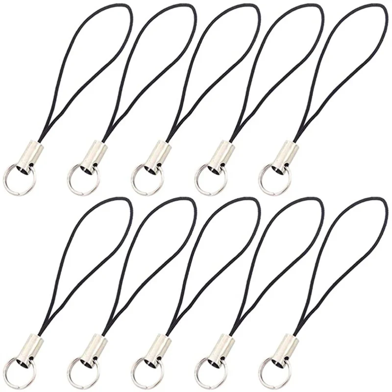 

50 шт. разделенное кольцо, шнурок для телефона, подвесной ремешок, серебряный ремешок для DIY мобильного телефона, женский брелок, очарователь...