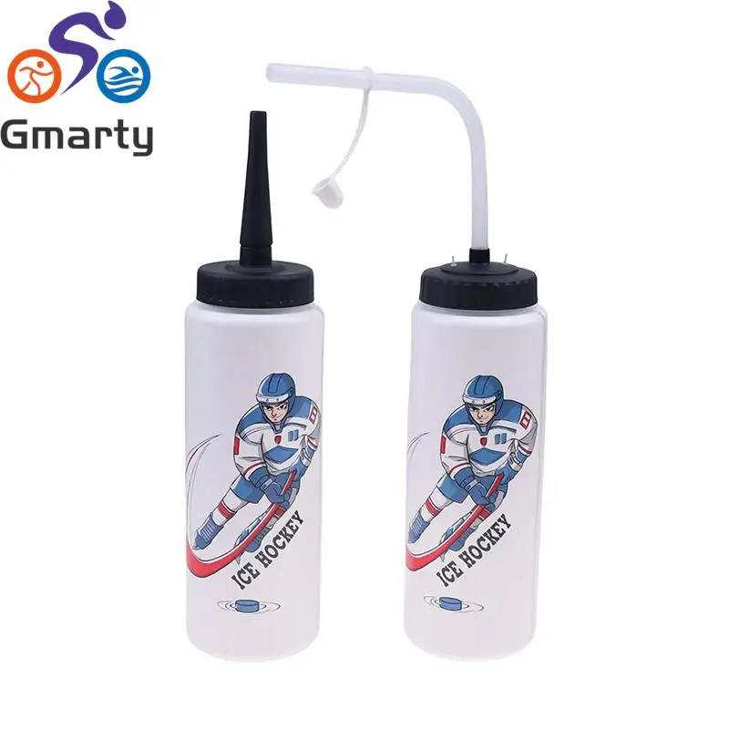 

1000ML Ice Hockey Water Bottle Portable Large Capacity Football Lacrosse Bottle Classic Extended Tip Design Sports Gear
