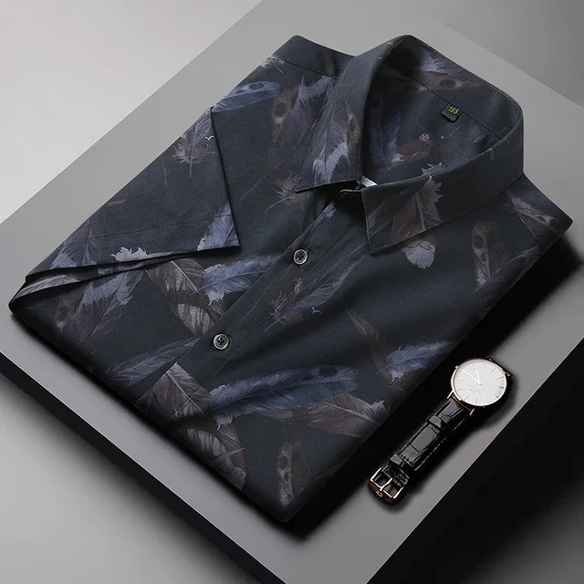 

Мужская рубашка Camisa Social Masculina, Мужская Роскошная одежда, рубашки и блузки, мужские рубашки с коротким рукавом