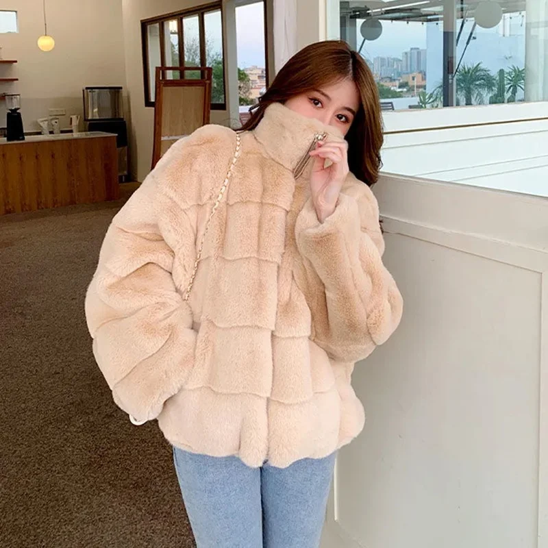 2022 Fashion Faux Fur Coat for Women Fur Coats for Women Winterwear Solid Women's Winter Jacket  Mink Fur Teddy Coat Warm Jacket