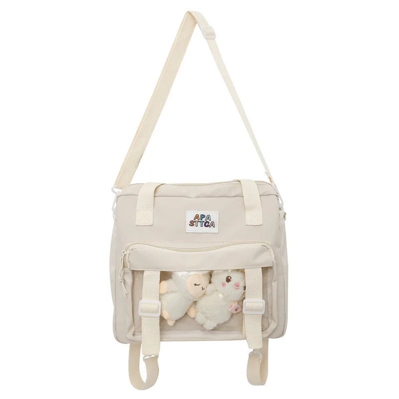 

Милая сумка в стиле «Лолита» для женщин и девушек, студенческий прозрачный книжный саквояж на плечо через плечо, 3 способа