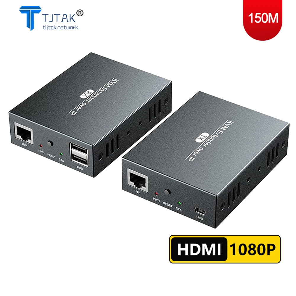 

HDMI KVM USB Extender 150m Over Cat5e/6 Ethernet Cable Support IP/TCP One to Many Mouse Keyboard Controlled DVR NVR Laptop PC