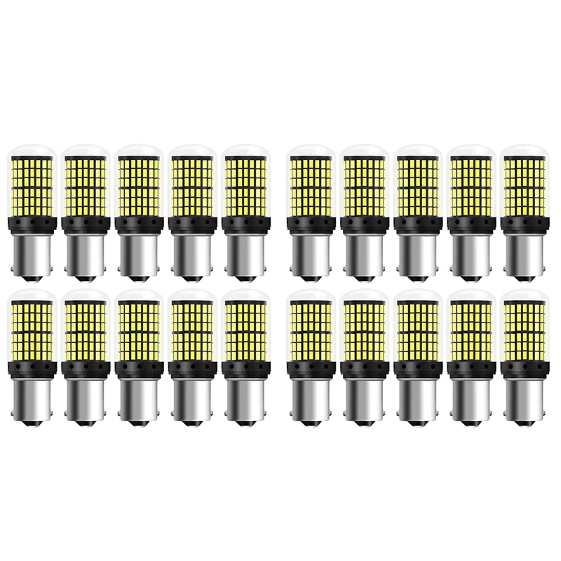 

20 шт. 3014 144Smd Canbus 1157 BAY15D P21W 1156 BA15S BAU15S PY21W T20 7440 7443 W21W светодиодный ные лампы для указателей поворота автомобиля светильник