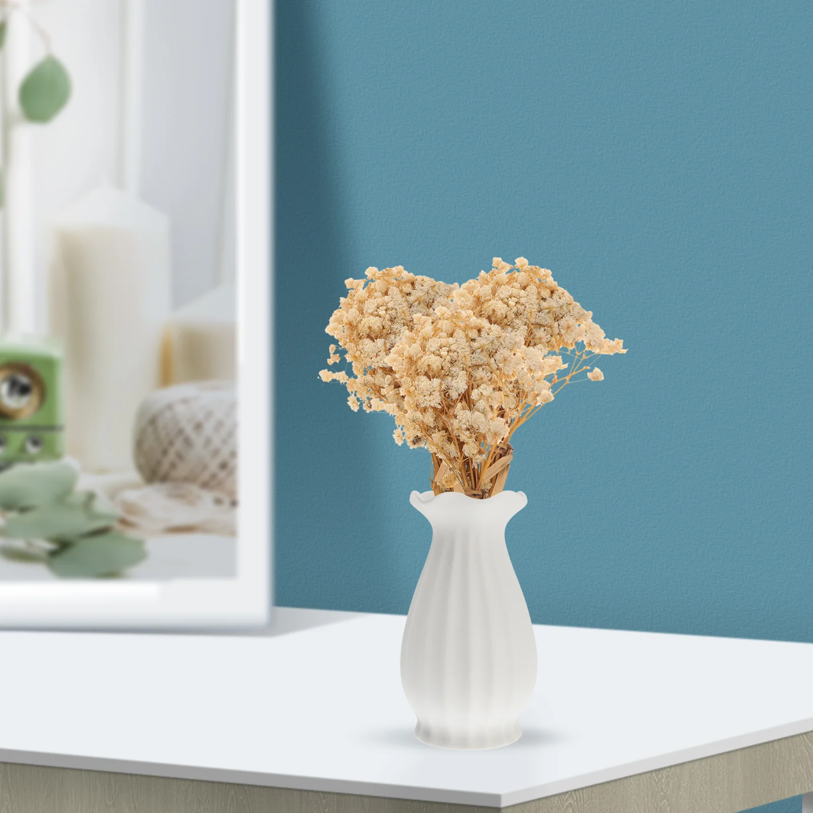 

3 Bunches Natural Dried Flowers Bouquet Babysbreath Decor Vases Bulk Permanent Stems Wedding