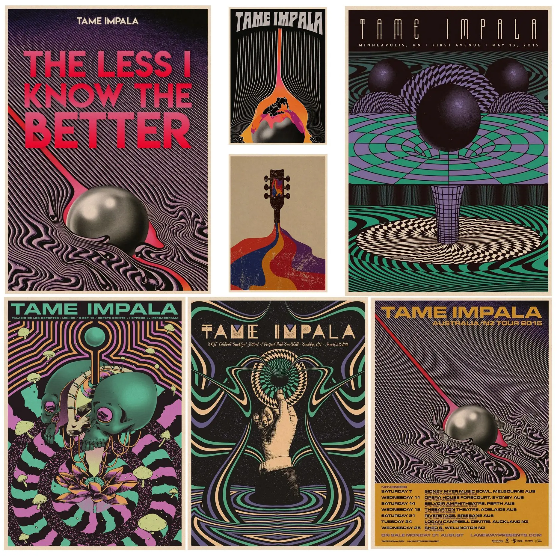 Психоделический художественный плакат Tame Impala для гостиной украшение бара