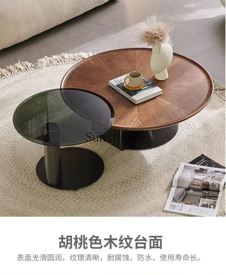 Итальянский простой круглый журнальный столик комбинация гостиной маленькой