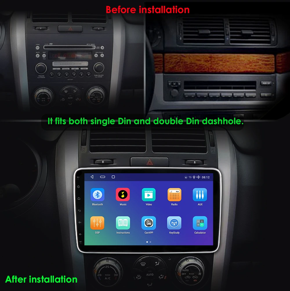 $124.99 4G Universal 1 Din Car Multimedia Player 10inch Touch Screen Autoradio Stereo Video GPS WiFi Auto Radio Android Video Player Map