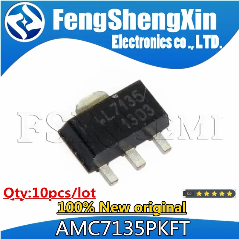 

10pcs/lot AMC7135PKFT SOT-89 L7135 AMC7135 MEL7135 350mA ADVANCED CURRENT REGULATOR