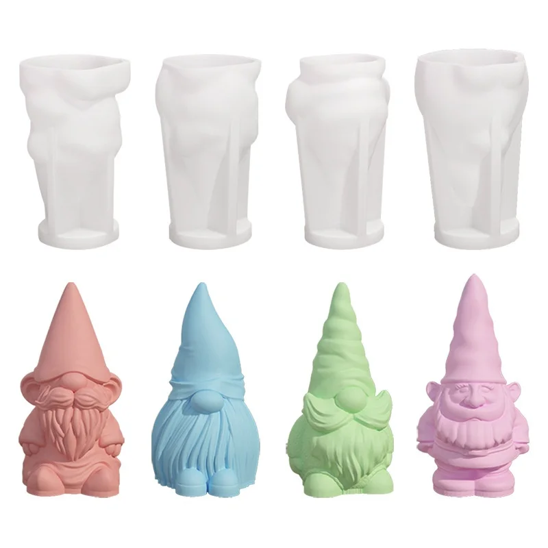 Рождественская силиконовая форма в виде карликовой свечи 3D Санта Клауса