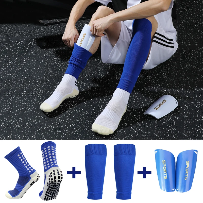

A Set Hight Elasticity Soccer Shin Guard Sleeves Adults Soccer Pads Trusox Anti-Slip Socks Legging Cover Sports Protective Gear