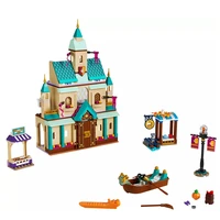 disney frozen ii arendelle castle village princess building blocks kit bricks classic movie model kids toys for children gift