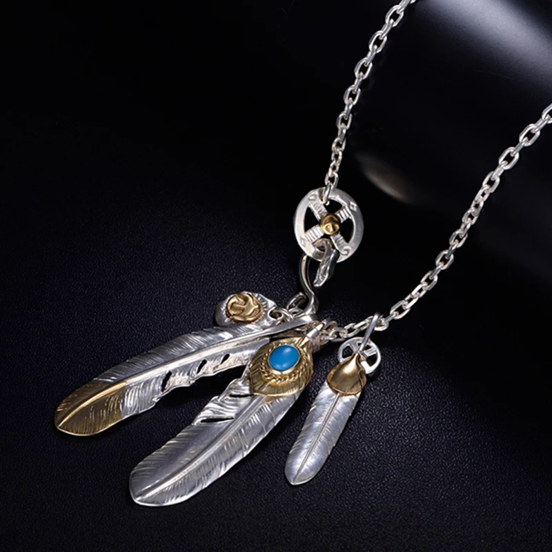 

LH Taijiao Chain Set Chain Takahashi Goro Style Feather Necklace Women's Men's Sweater Chain Pendants for Jewelry Man Pendant