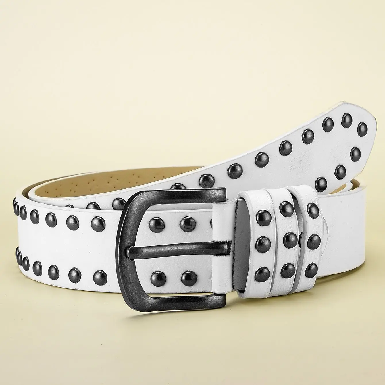 Стильный ремень с шипами для мужчин и женщин из искусственной кожи в стиле панк