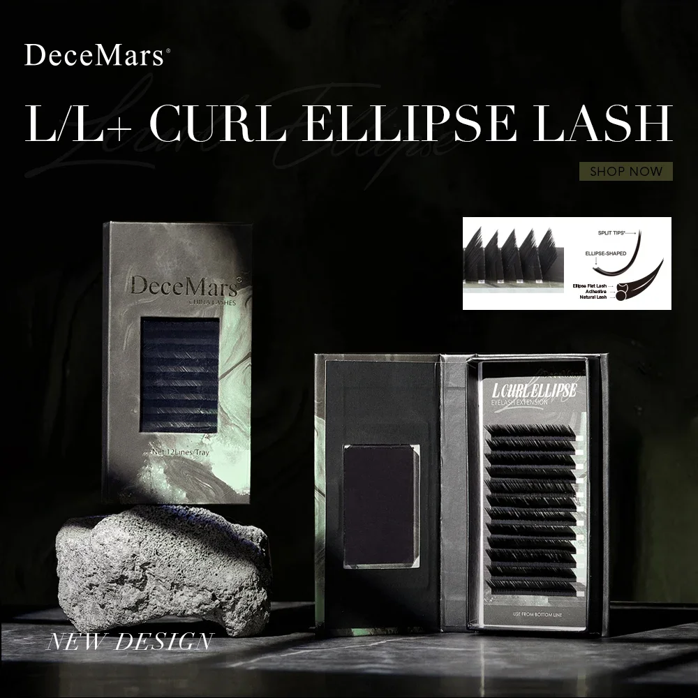 DeceMars L/L+ Curl Ellipse Lash 12-рядная/лоток