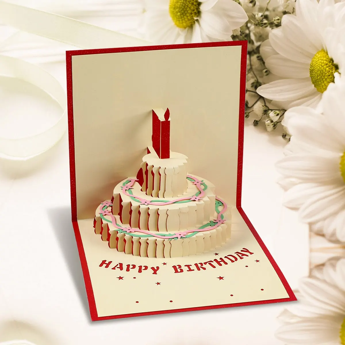 

3D Pop UP Birthday Card Slogan Graphic Cake Design 3D Greeting Card Happy Birthday Invitations Postcards Gifts Baby Shower