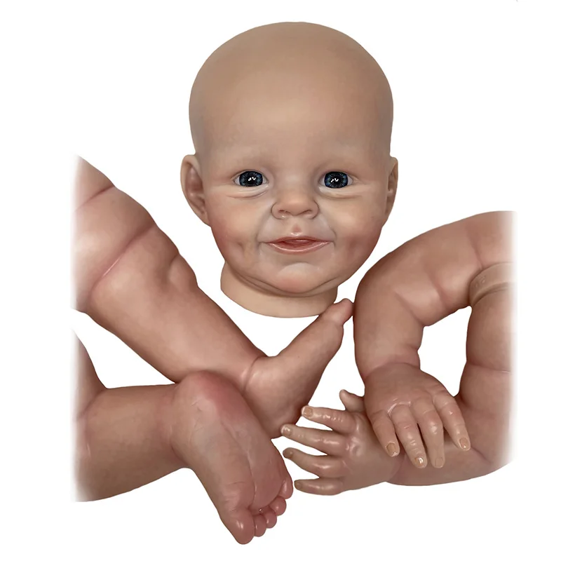 

22 Inch Reborn Doll Kit Painted Already DIY Bebe Doll Kits Cloth Body Open Eyes Baby Dolls Reborn Ready