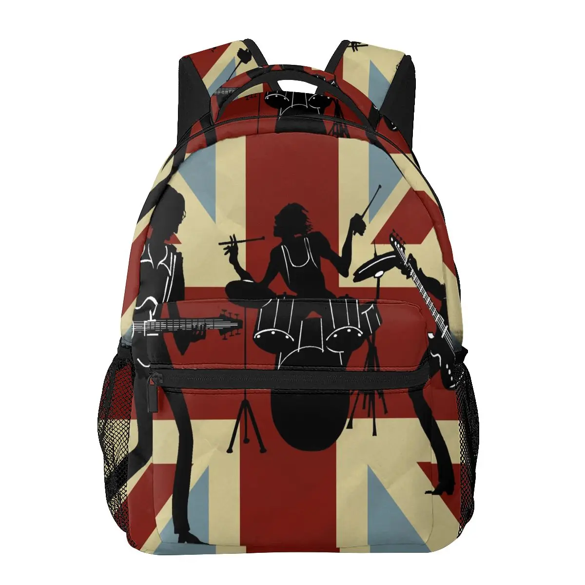 

Children Backpacks School Bag For Boys English Flag With Band Silhouettes Teenagers Schoolbag Student Bookbags