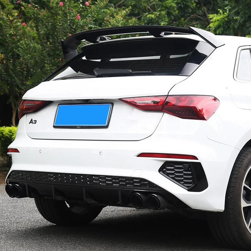 

For Universal Car Trunk Roof NEW Spoiler WING Audi A3 Q3 ABS Material Rear Window Black Tail Refit Body Kit Accessories 2013-22