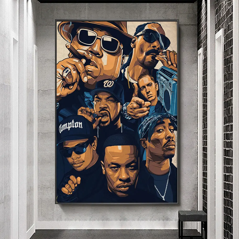 

Hip Hop Legend Old School 2PAC Biggie Smalls Wu-Tang NWA Rap Star Wall Art Canvas Painting Living Room Wall Decoration Poster