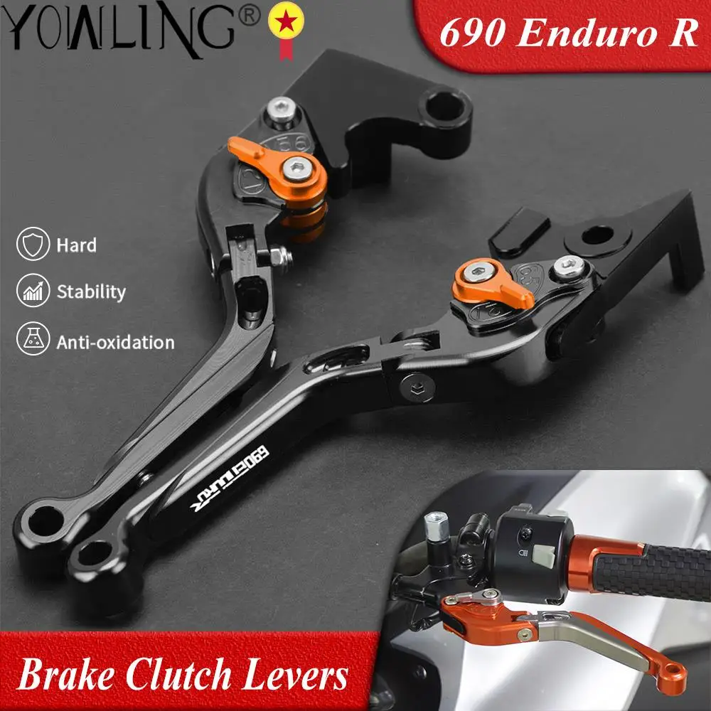 

Motorcycle Adjustable Aluminum Folding Extendable Brake Clutch Levers For 690EnduroR 690Enduro 690 Enduro R 2014 2015 2016 2017