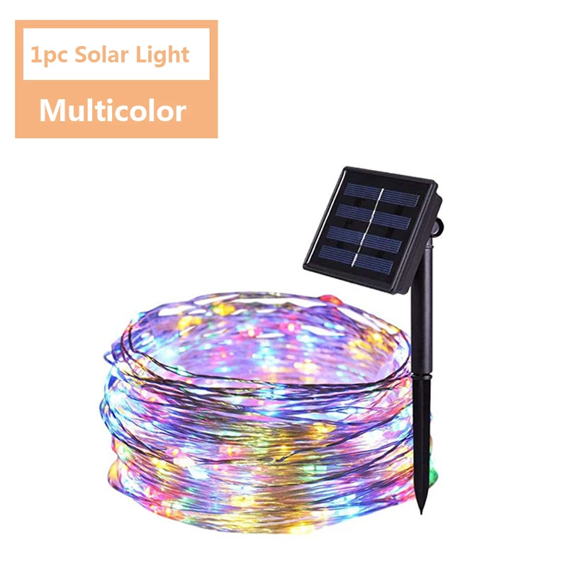 Светодиодная гирлянда на солнечной батарее, водонепроницаемая, для украшения сада, вечеринки, елки