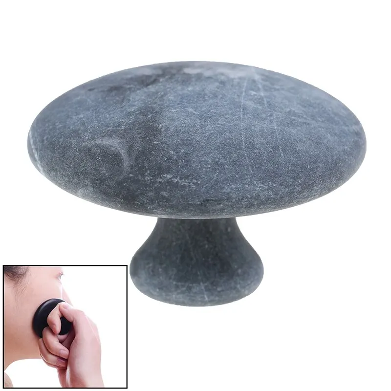 

Natural Black Ore Stone GuaSha Massage Tool Mushroom Shape Faical Body Anti-wrinkle Relaxation Scraping Therapy Health Care New