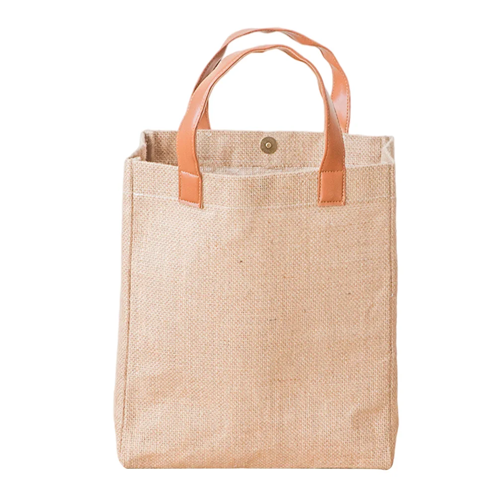 

Bag Jute Tote Burlap Bags Beach Shopping Storage Large Shoulder Capacity Portable Reusable Single Market Grocery Hessian