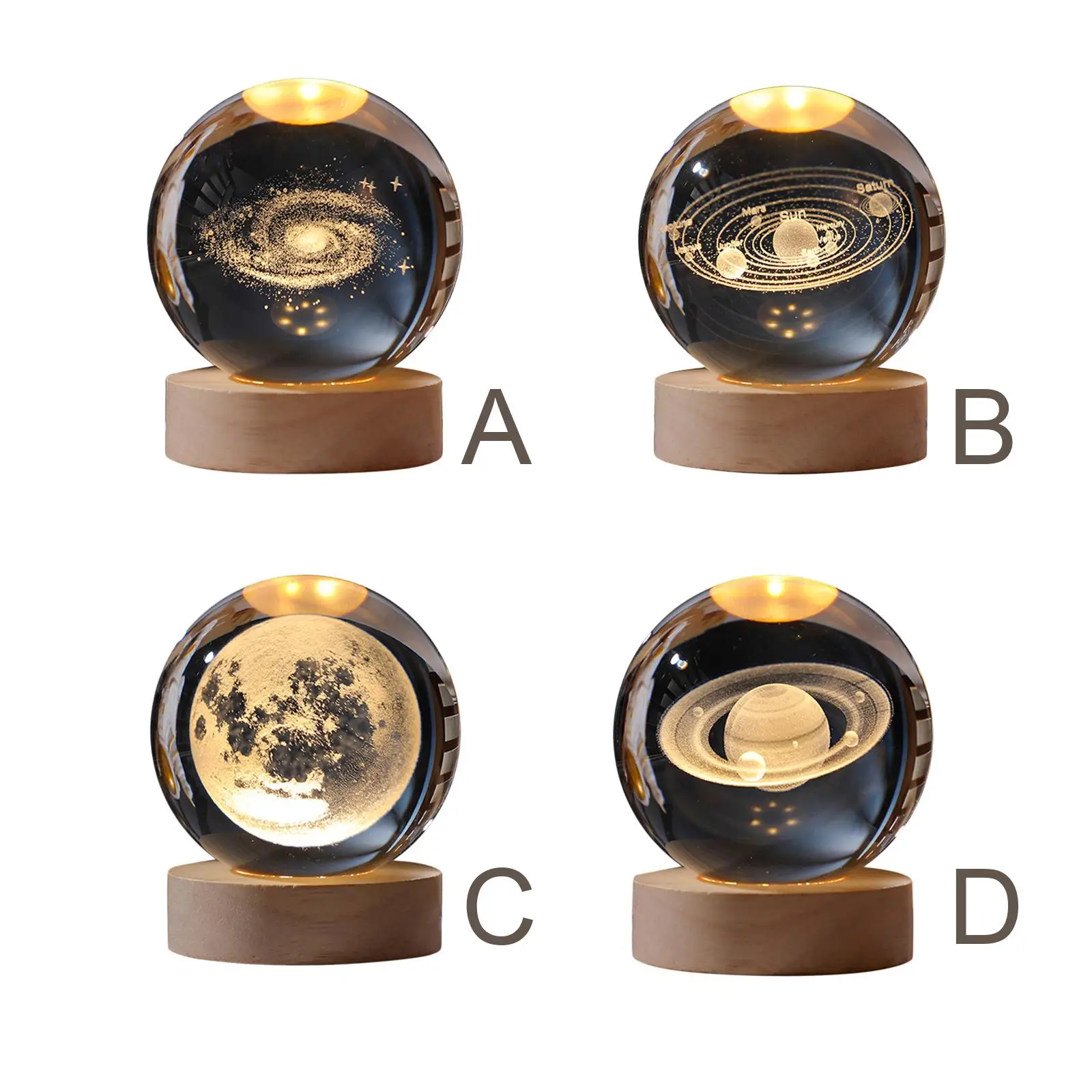 

Crystal Ball Night Light Planetary Decorative Night Lamp LED Light Decor