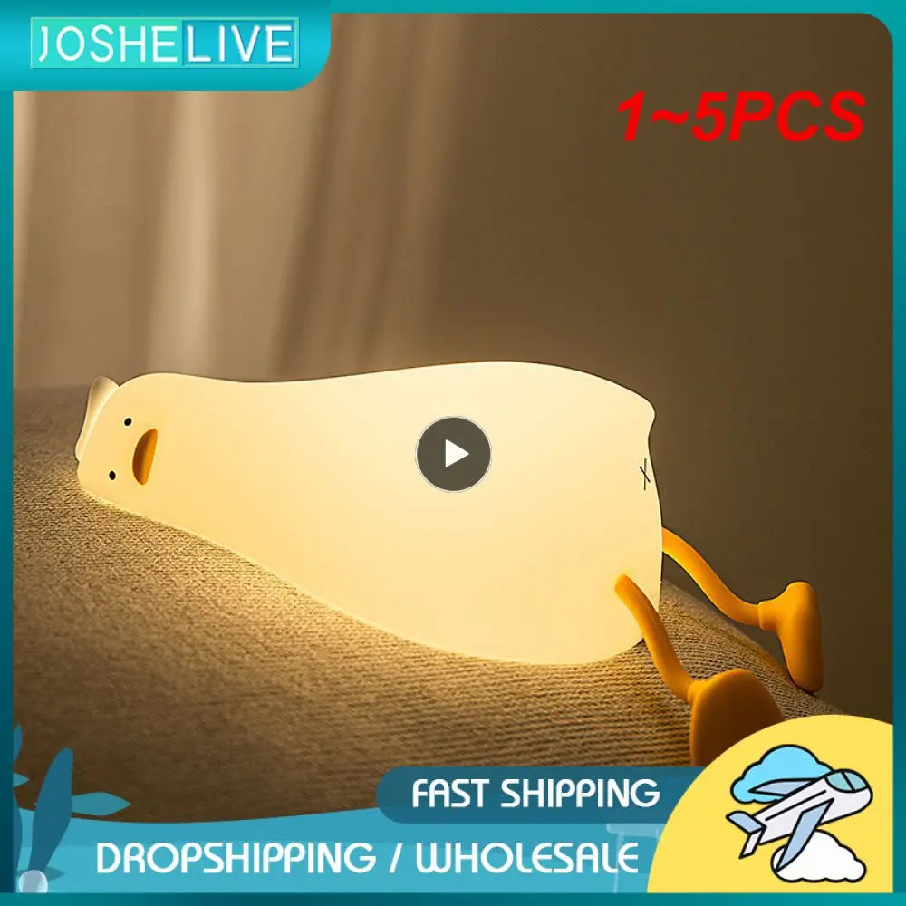 

1-5 шт., силиконовые светодиодные ночные светильники в виде утка