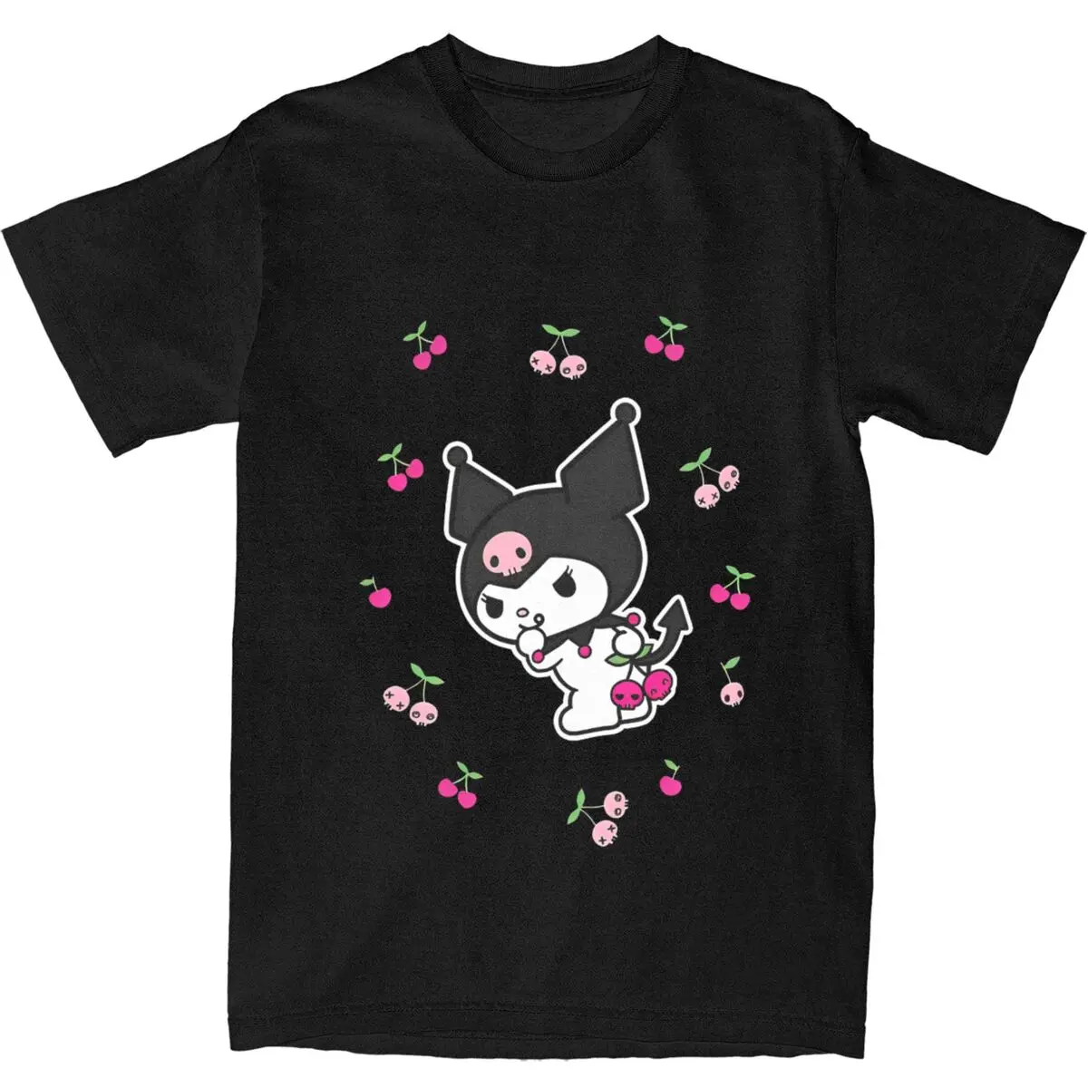 Мужская футболка Sanrio Kuromi Straberry популярные летние футболки уличная одежда