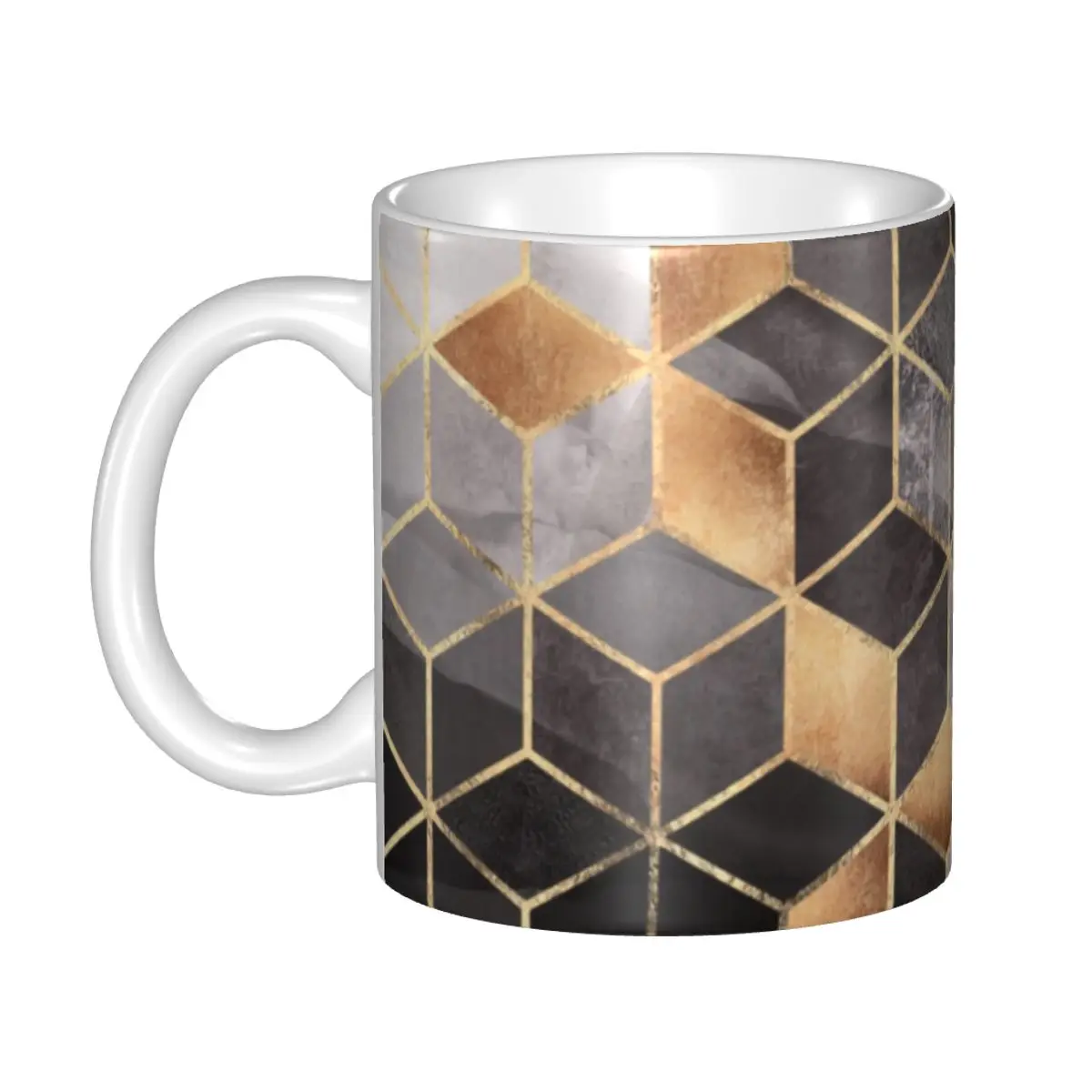 

Персонализированная кружка с дымчатыми кубиками, сделай сам, абстрактный геометрический узор, керамический чай, искусственная работа на от...