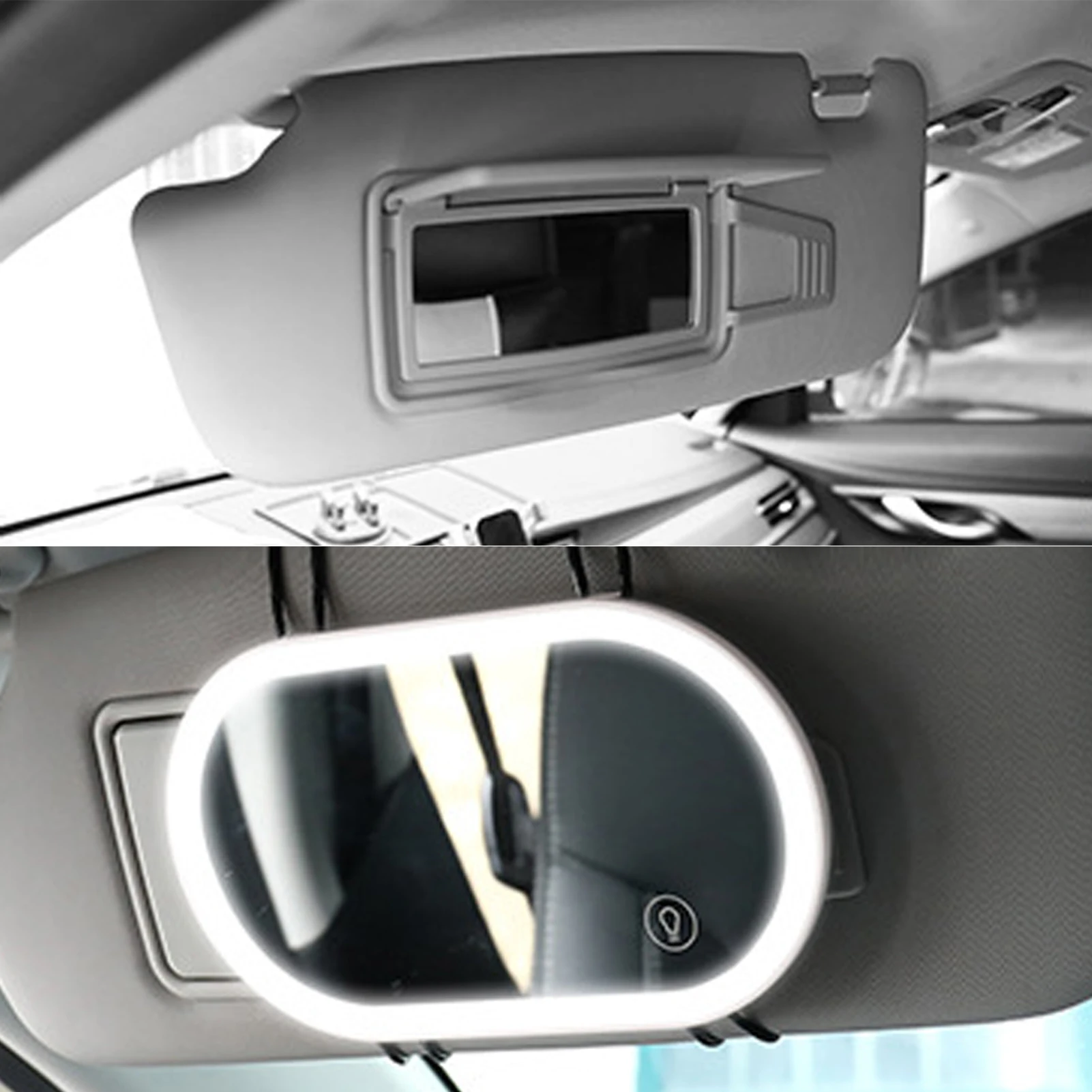 

Car LED Light Vanity Mirror Portable Car Sun-Shading Makeup Mirror Auto Visors HD Cosmetic Mirrors Universal Car Interior Mirror