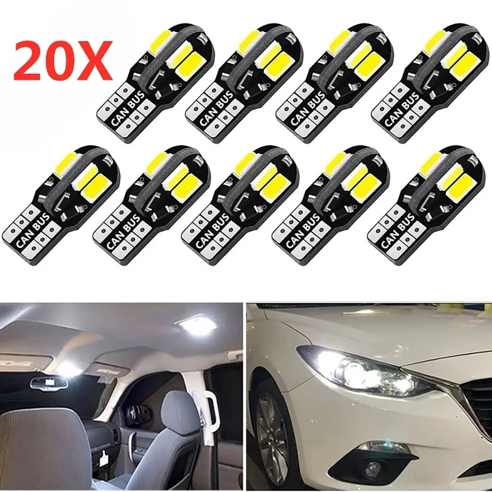 

2/10/20PCS Super Bright T10 W5W Car LED Bulbs Canbus 5630 8SMD 12V 194 168 Interior Light Parking Lights Auto Signal Lamp