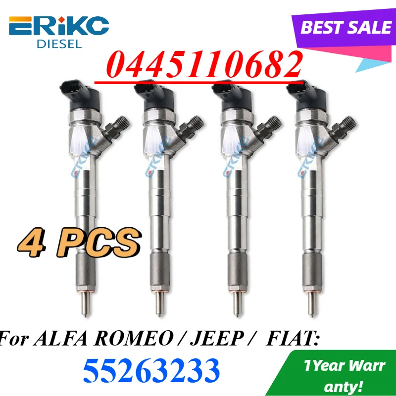 Фото 4 шт. 0445110682 55263233 Дизельные топливные форсунки для ALFA ROMEO / JEEP COMPASS RENEGADE / FIAT 500X TORO 2.0 CRD 55263233 №2