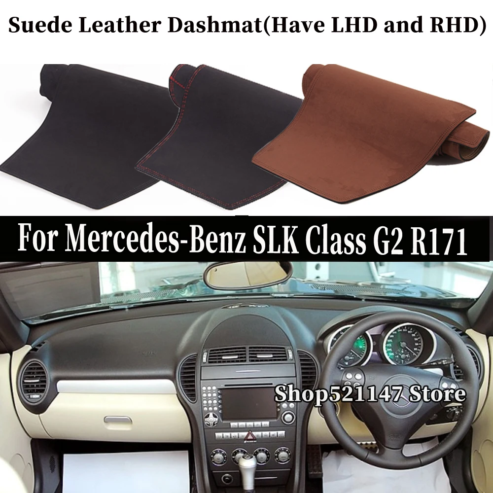 

Accessories Car-Styling Suede Leather Dashmat Dashboard Cover Dash Mat Carpet For Mercedes-Benz SLK Class R171 200K 230K 280 300