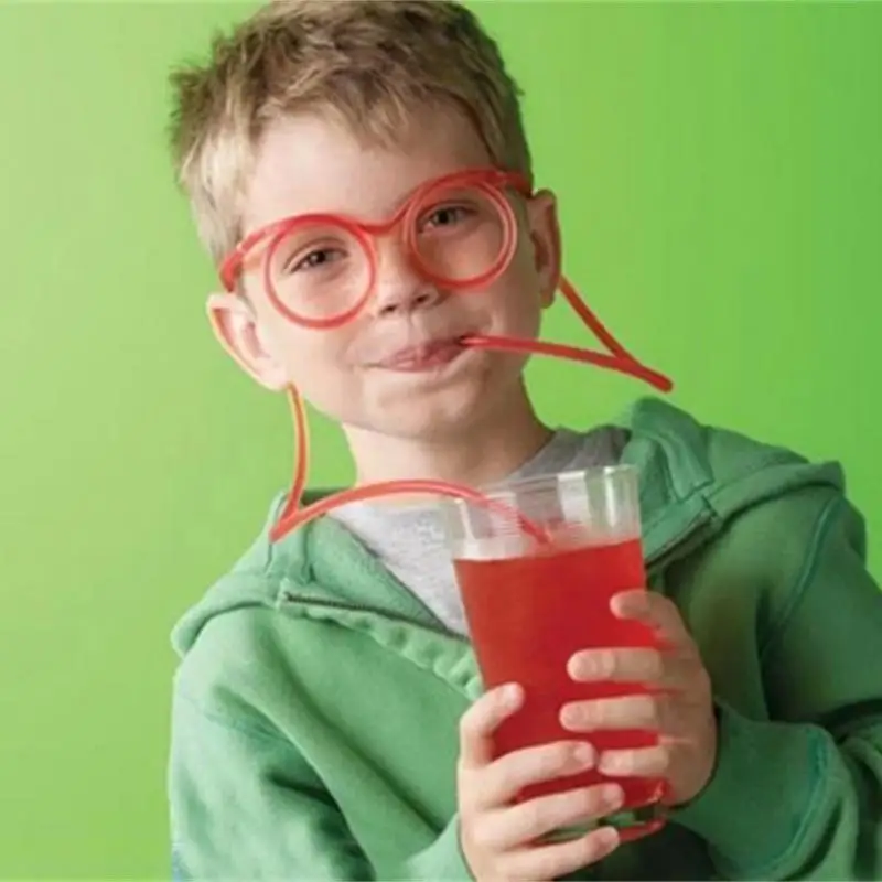 

Cartoon Glasses Straws Plastic Drinking Straws Flexible Drinking Tube Funny Glasses Straw Creative Fun DIY Straw Fashion Barware