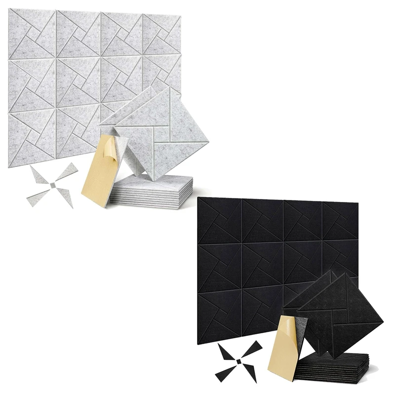 

12 шт./упаковка, самоклеящиеся акустические панели, 12X12X0,4 дюймов