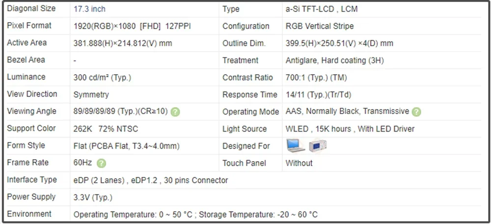 N173HCE-E31 N173HCE E31 17 3-дюймовый ЖК-экран для ноутбука IPS Pane FHD 1920x1080 60 Гц EDP 30 контактов 300