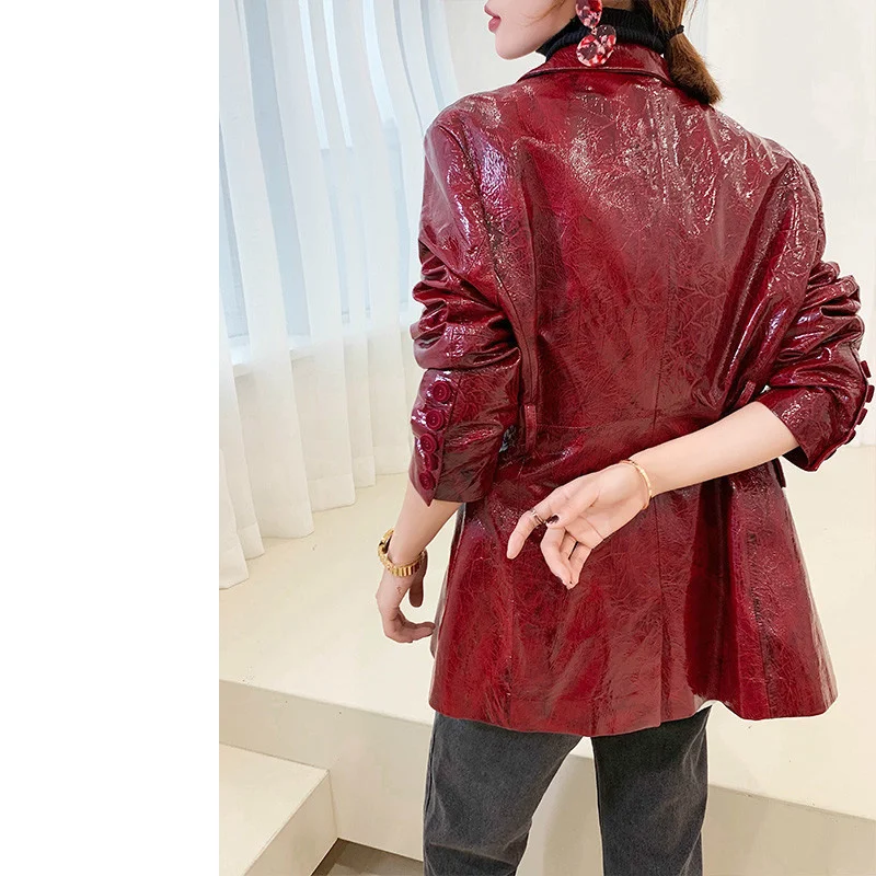 

2023Leather jacket,100% Natural Genuine Leather Jacket Women Spring Autumn Vintage Real Leather Windbreaker Female Korean Fashio