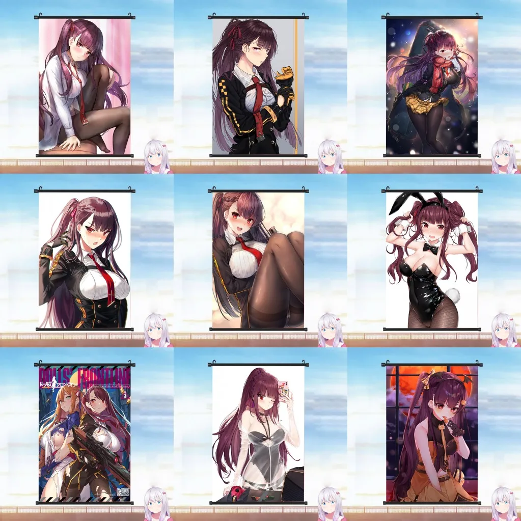 

Hot Classic Anime Prints Cute Sexy Azure Alley Hanging Scroll Poster Print Living Room Home Decor Mural Painting Collection Gift