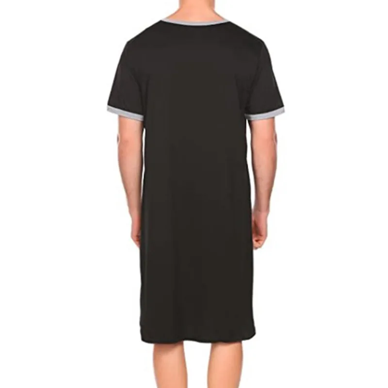 Thin Nightdress Loose Short Sleeve Pajamas Men's T-shirt Homewear Clothes Adult Onesie Men Sleepwear Pijamas Hombre