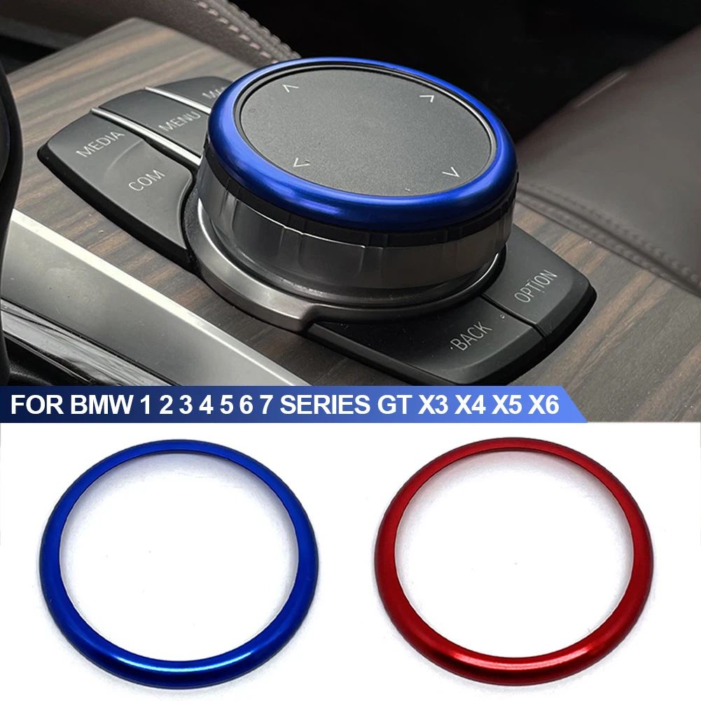 

Красное алюминиевое автомобильное кольцо, центральная консоль IDrive, мультимедийный контроллер, ручка, кольцо для BMW 1 2 3 4 5 6 7 серии X3 X4 X5 X6
