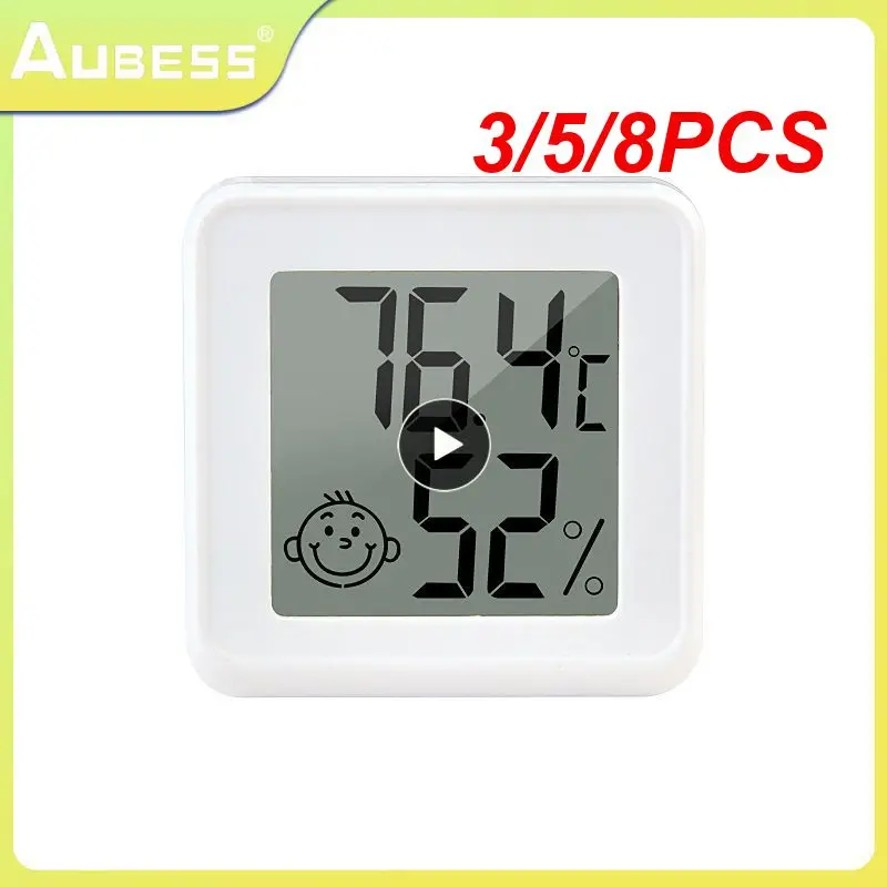 

3/5/8PCS Indoor Air Omfort Indicator Indoor Room Hygrometer Digital Celsius/fahrenheit Temperature And Humidity Sensor