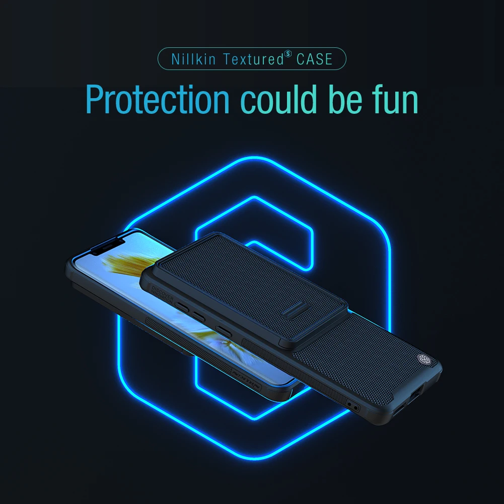 Nillkin Textured S Case for Huawei Mate 50 Pro, TPU+PC Upgraded Camera Semi-automatic Sliding Cover Design Back Cover